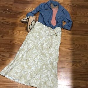 NWOT Eddie Bauer Linen Maxi Skirt